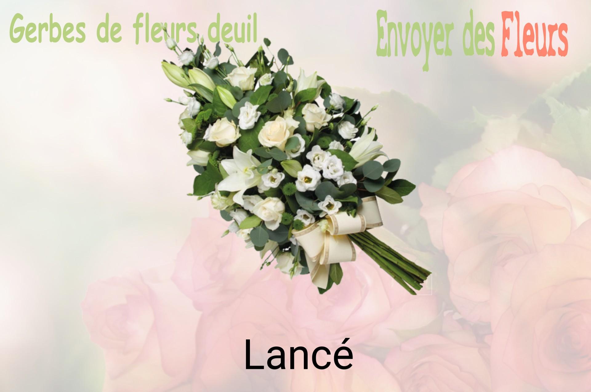 Gerbe de fleurs de deuil livrée à Lancé